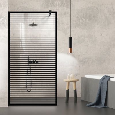 Shower Screens Walk-in, Black Shower Wall, #Clear #Víztiszta