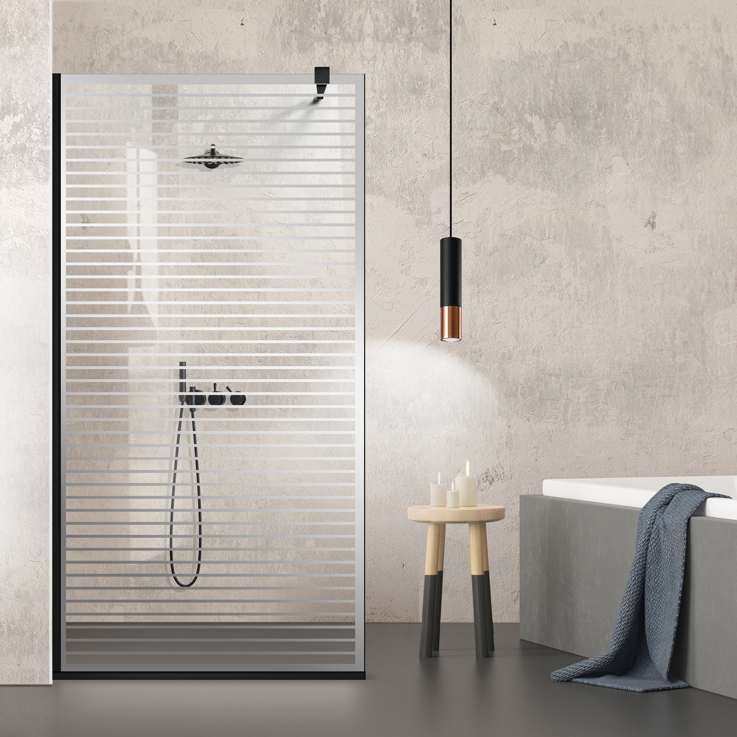 Shower Screens Walk-in, Black Shower Wall, #Clear #Víztiszta