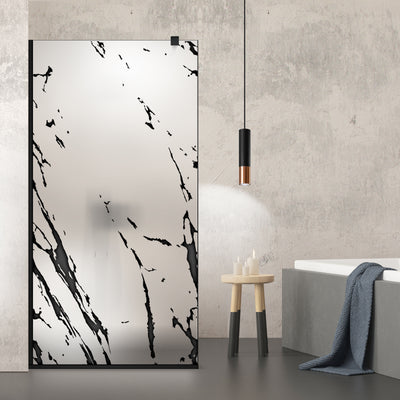 Shower Screens Walk-in, Black Shower Wall, #Satiné #Matt