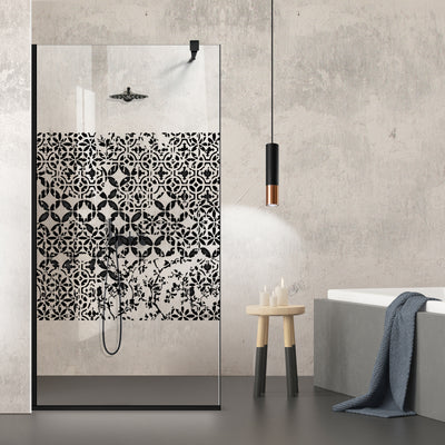 Shower Screens Walk-in, Black Shower Wall, #Clear #Víztiszta