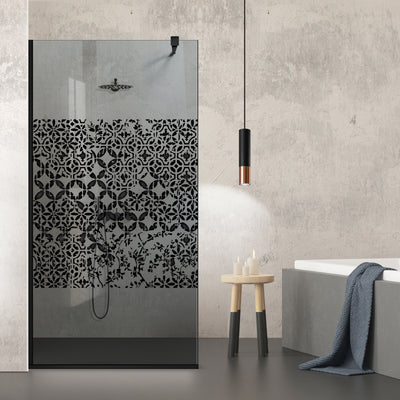 Shower Screens Walk-in, Black shower wall, #Grey #Grey