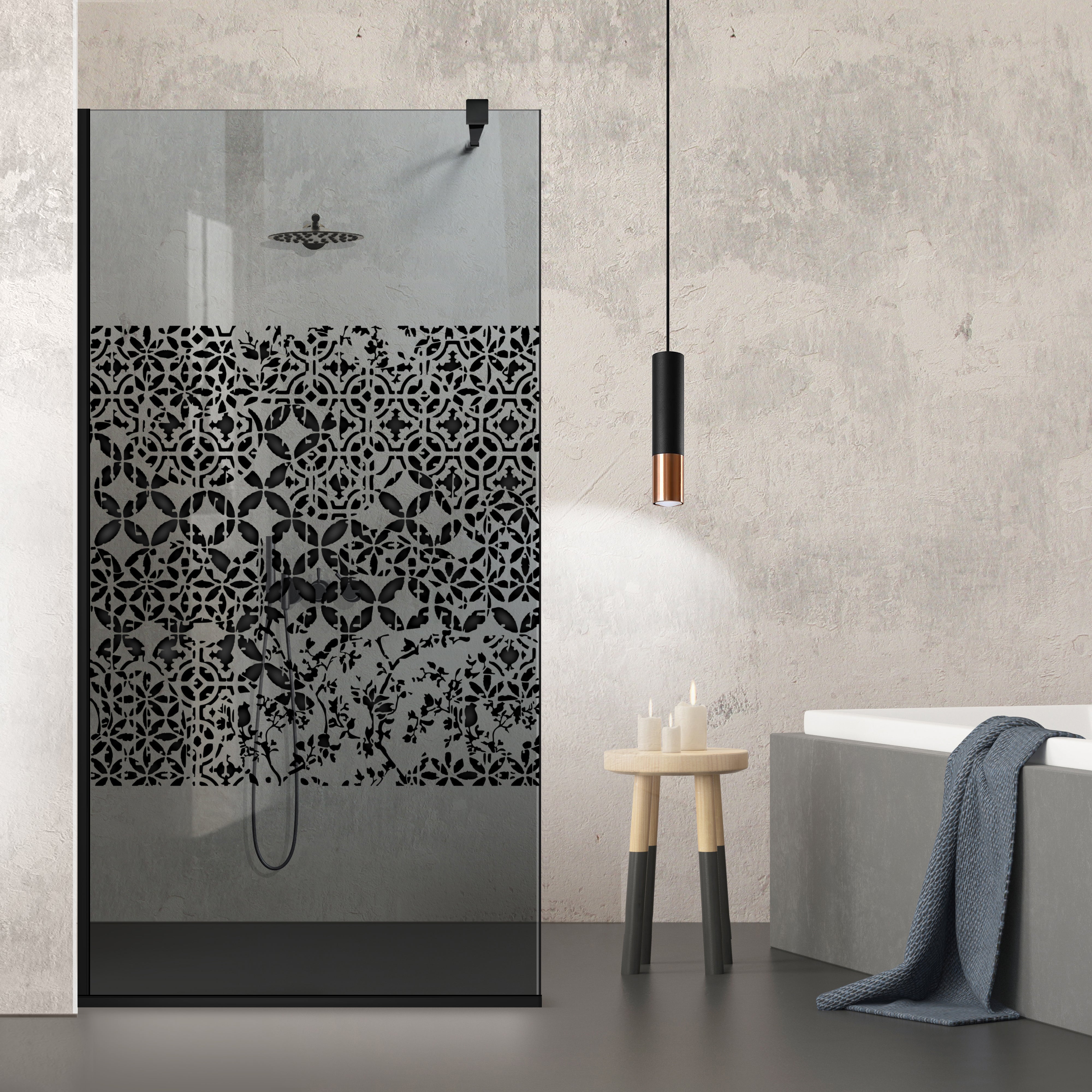Shower Screens Walk-in, Black shower wall, #Grey #Grey