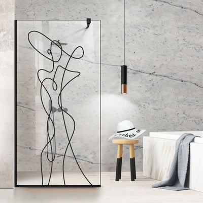 Shower Screens Walk-in, Black Shower Wall, #Clear #Víztiszta