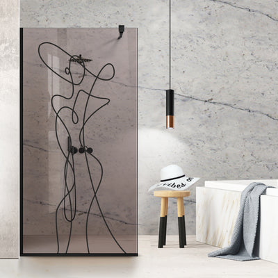 Shower Screens Walk-in, Black shower wall, #Bronze #Bronze