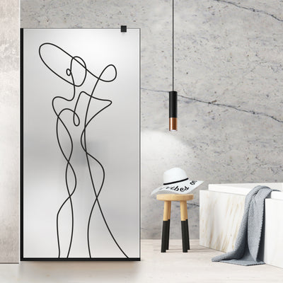 Shower Screens Walk-in, Black Shower Wall, #Satiné #Matt