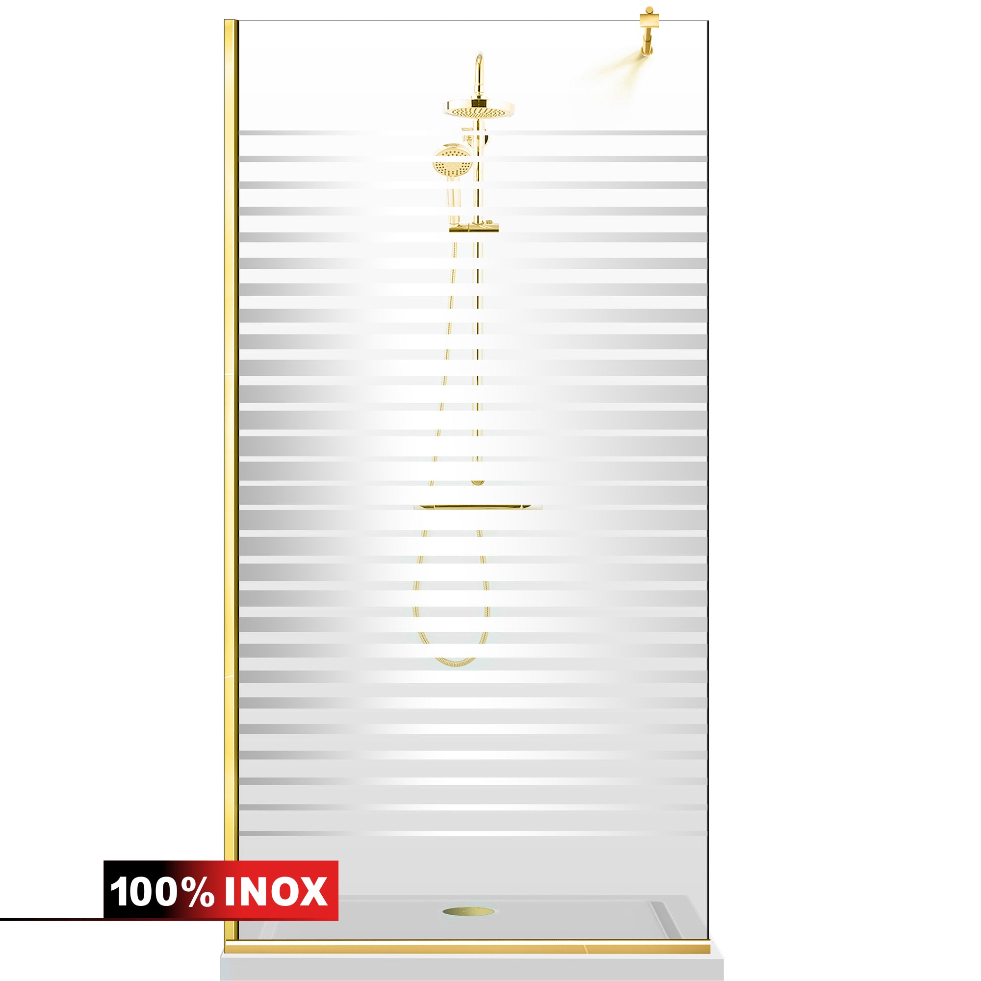 Shower Screens Walk-in, Shower Wall Gold, #Clear #Water-Clear