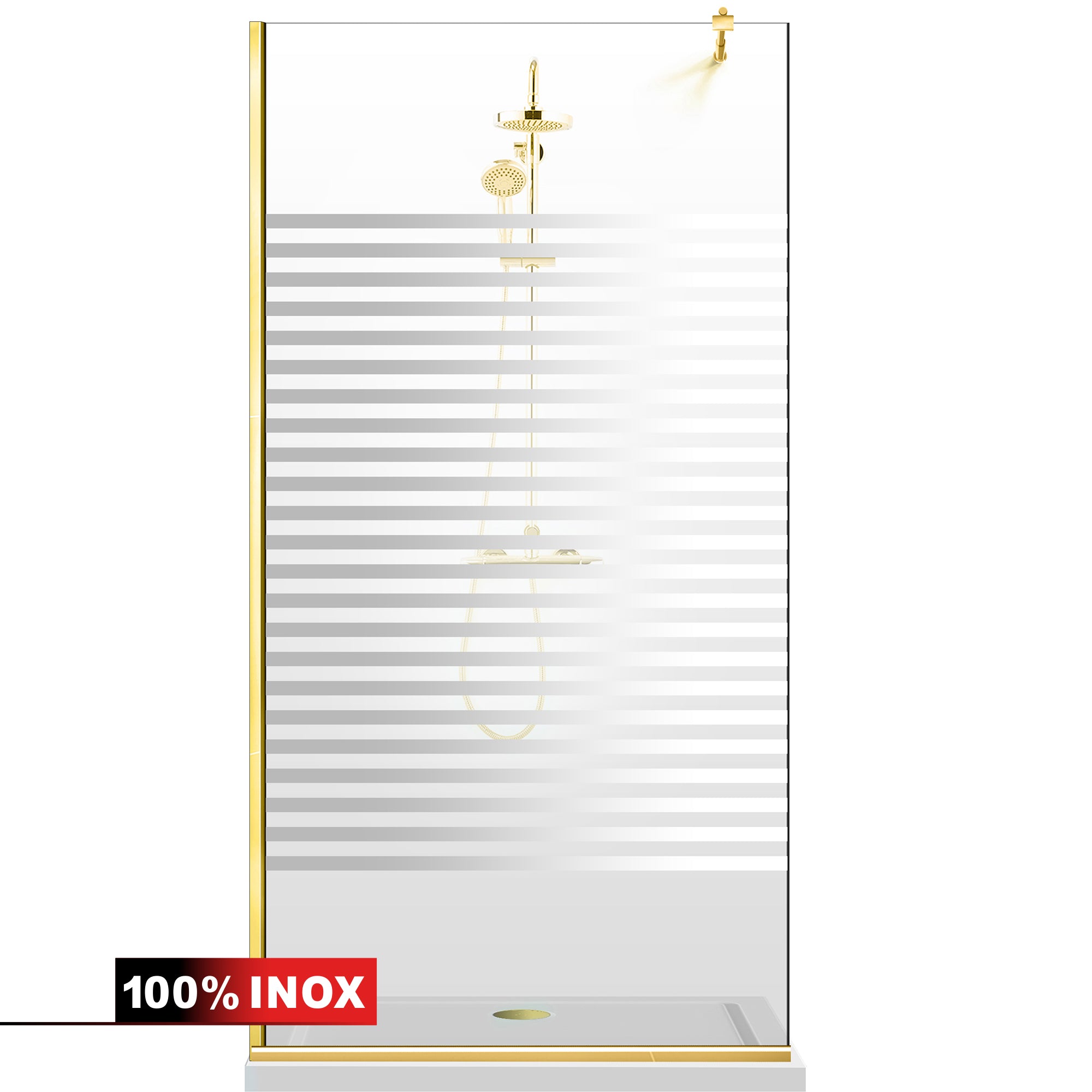 Shower Screens Walk-in, Shower Wall Gold, #Clear #Water-Clear