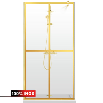 Shower Screens Walk-in, Shower Wall Gold, #Clear #Water-Clear