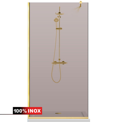 Shower Screens Walk-in, Shower Wall Gold, #Bronze #Bronze