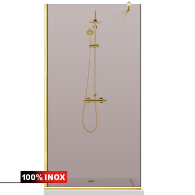 Shower Screens Walk-in, Shower Wall Gold, #Bronze #Bronze