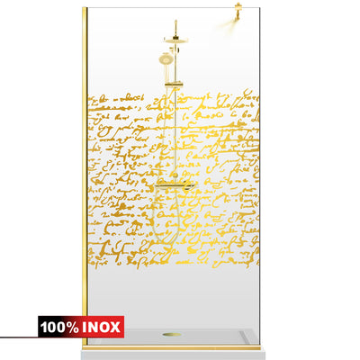 Shower Screens Walk-in, Shower Wall Gold, #Clear #Water-Clear