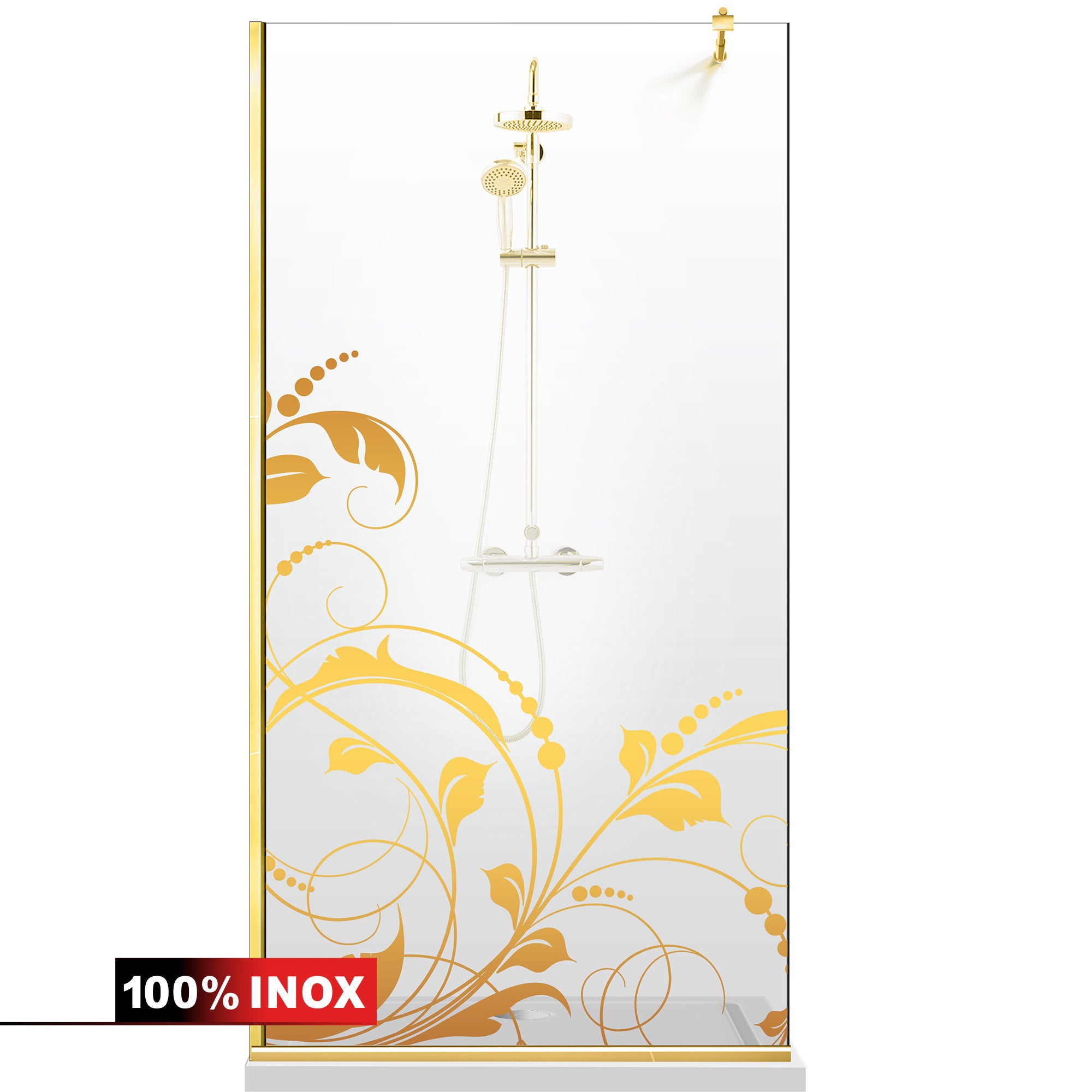 Shower Screens Walk-in, Shower Wall Gold, #Clear #Water-Clear