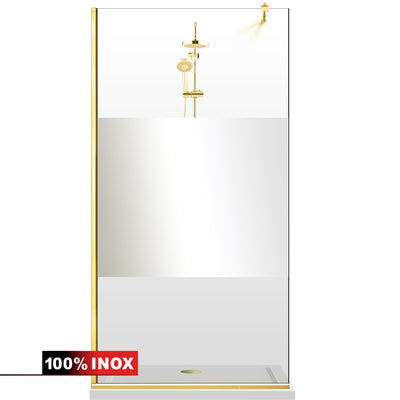 Shower Screens Walk-in, Shower Wall Gold, #Clear #Water-Clear