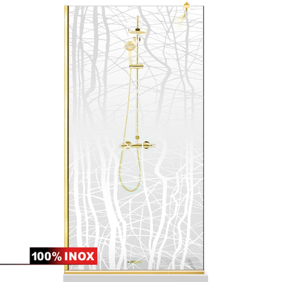 Shower Screens Walk-in, Shower Wall Gold, #Clear #Water-Clear