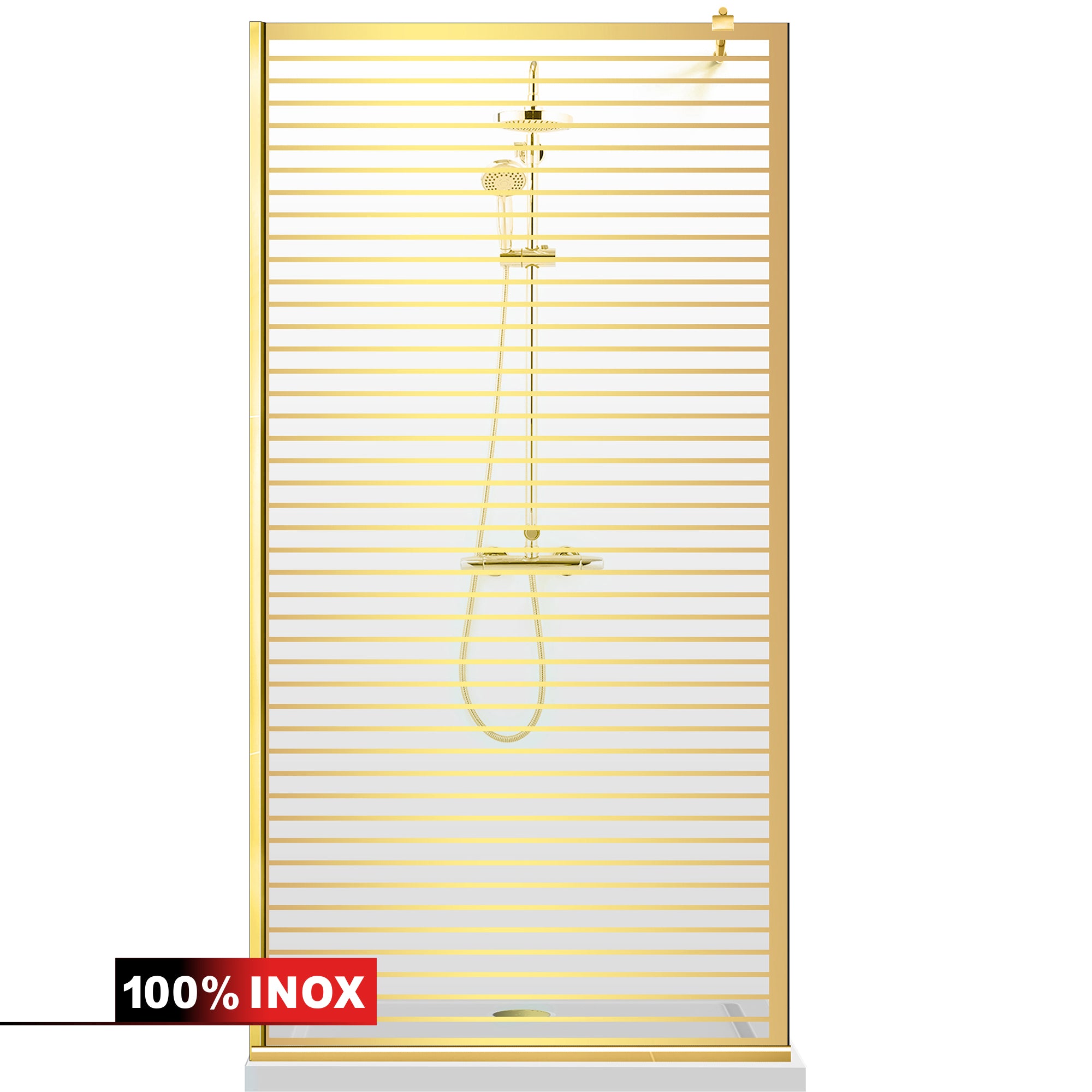 Shower Screens Walk-in, Shower Wall Gold, #Clear #Water-Clear
