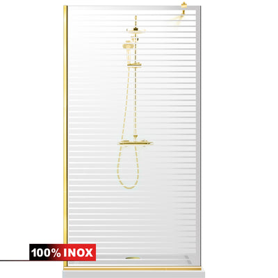 Shower Screens Walk-in, Shower Wall Gold, #Clear #Water-Clear