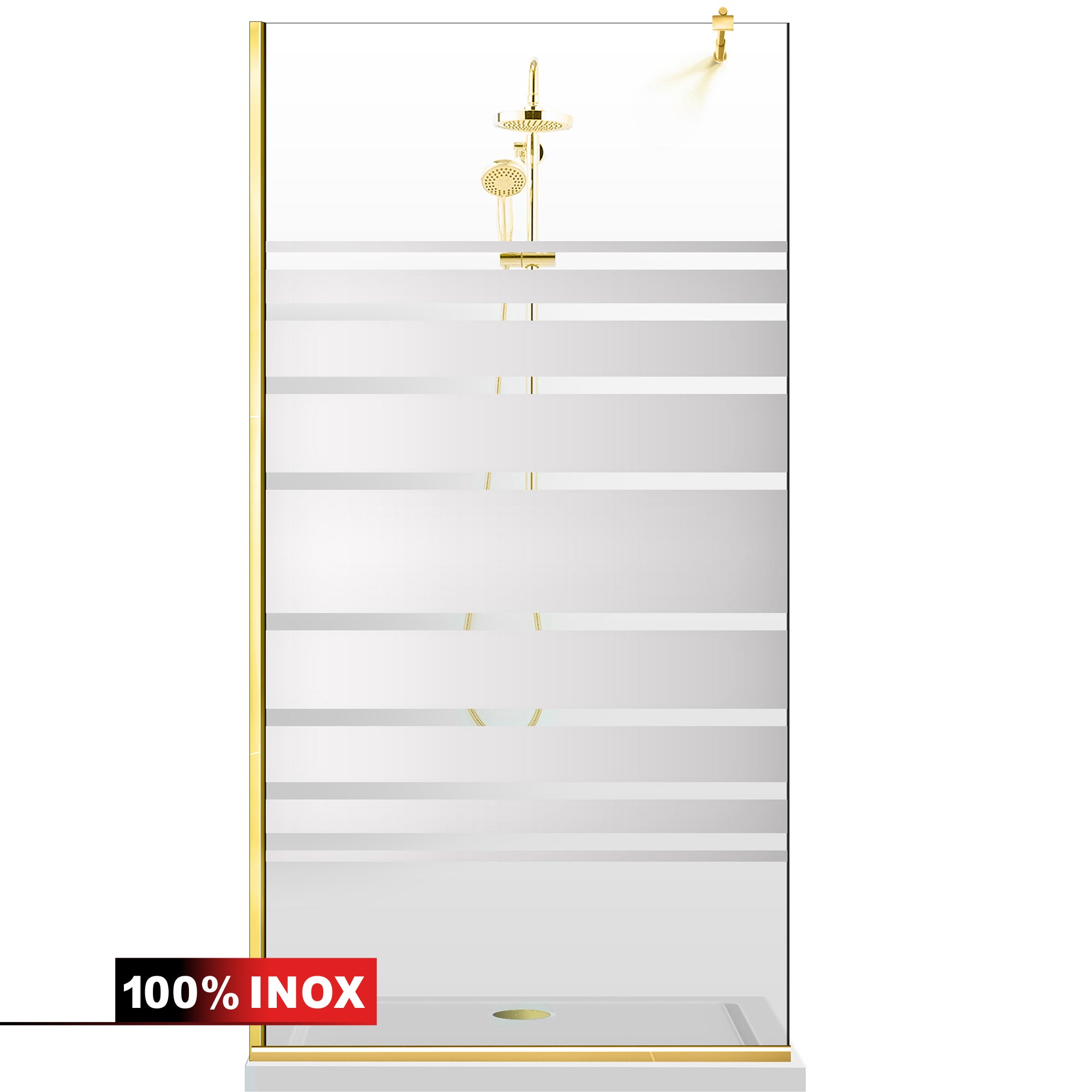 Shower Screens Walk-in, Shower Wall Gold, #Clear #Water-Clear