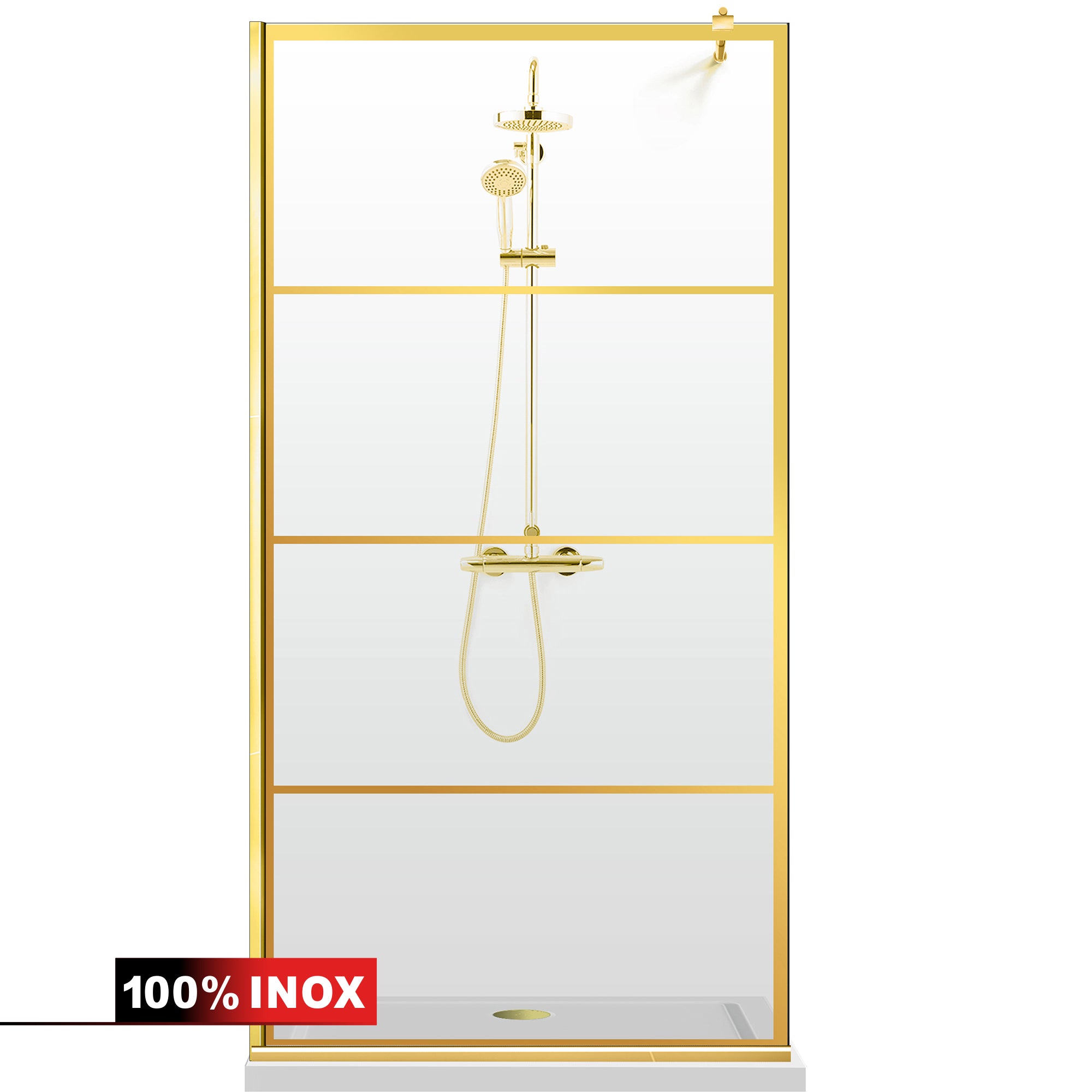 Shower Screens Walk-in, Shower Wall Gold, #Clear #Water-Clear