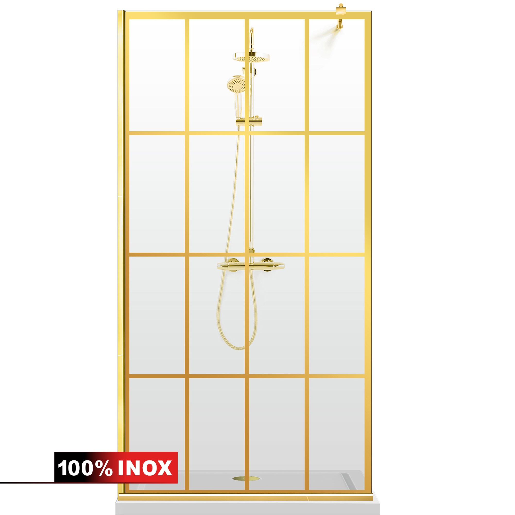 Shower Screens Walk-in, Shower Wall Gold, #Clear #Water-Clear