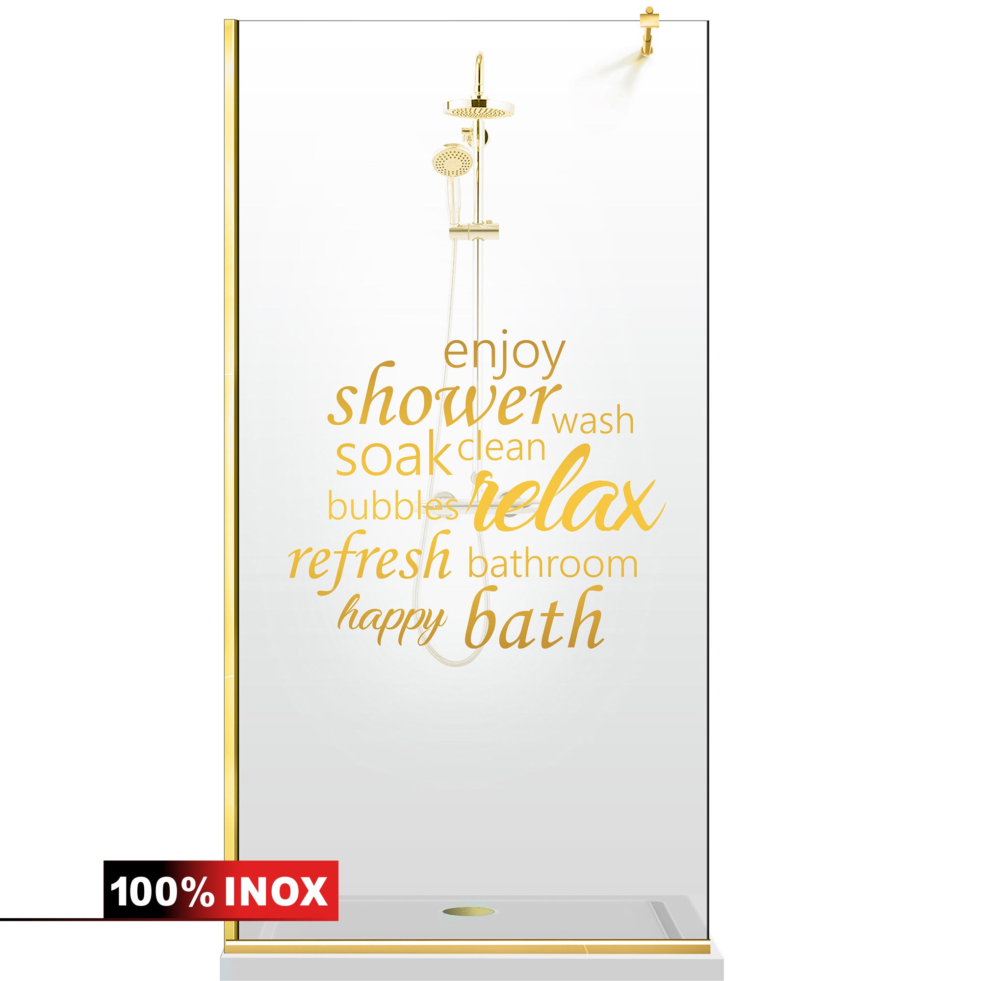 Shower Screens Walk-in, Shower Wall Gold, #Clear #Water-Clear