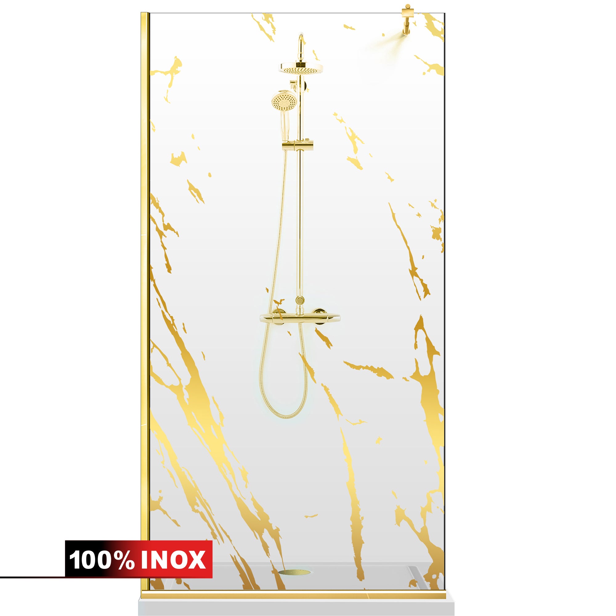 Shower Screens Walk-in, Shower Wall Gold, #Clear #Water-Clear