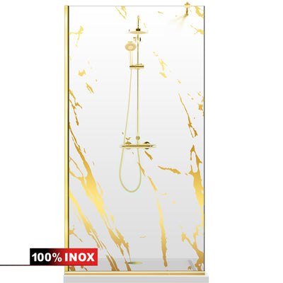 Shower Screens Walk-in, Shower Wall Gold, #Clear #Water-Clear