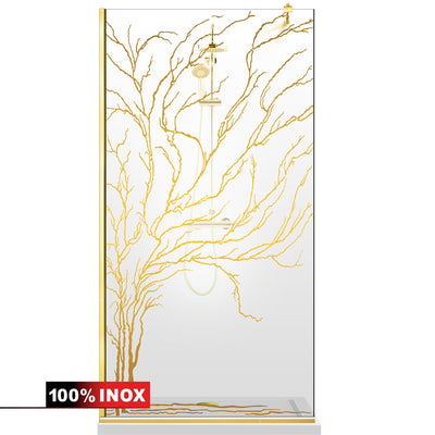 Shower Screens Walk-in, Shower Wall Gold, #Clear #Water-Clear