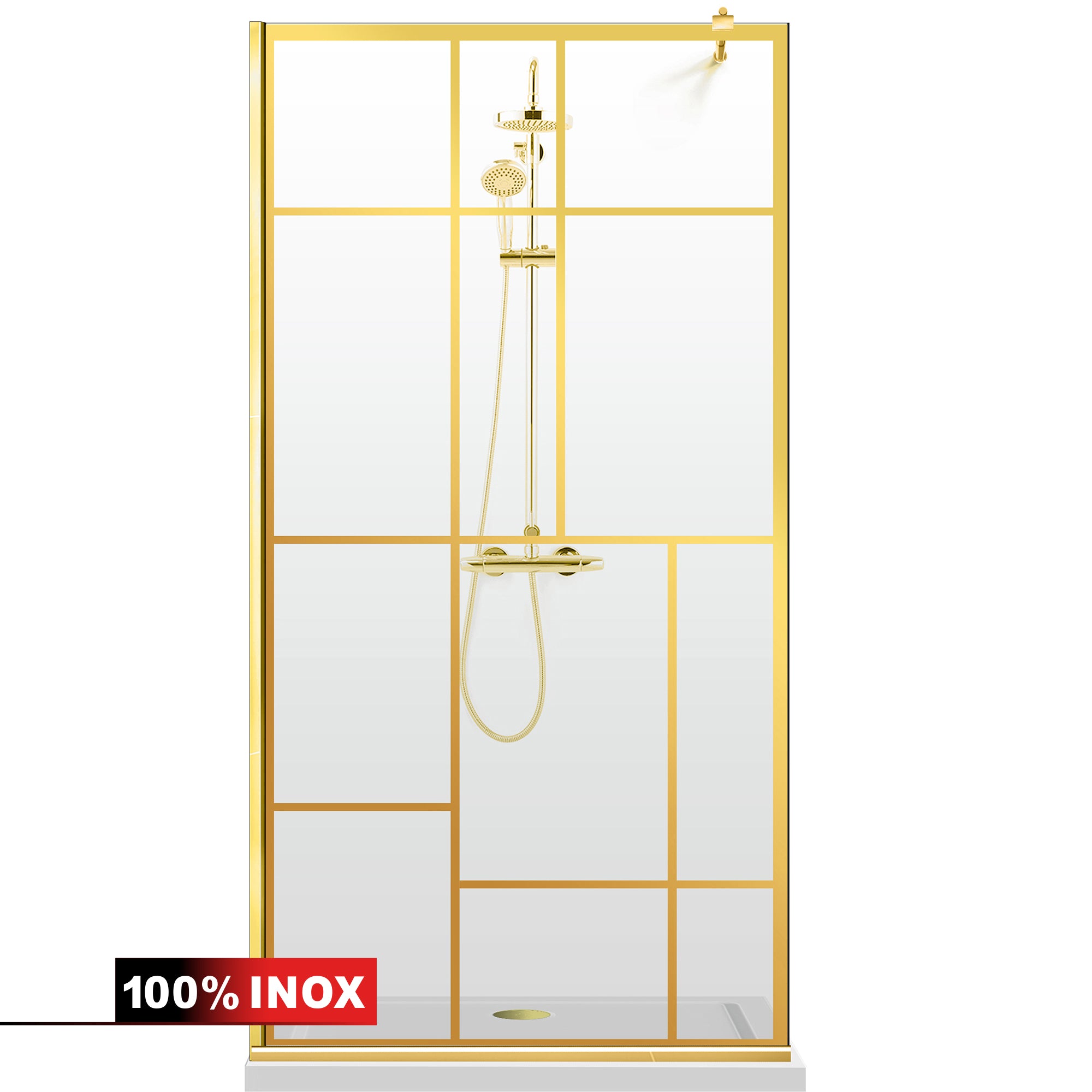 Shower Screens Walk-in, Shower Wall Gold, #Clear #Water-Clear