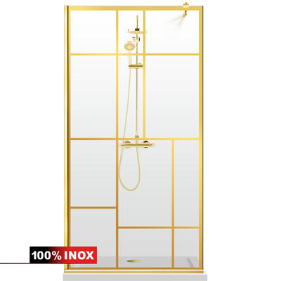 Shower Screens Walk-in, Shower Wall Gold, #Clear #Water-Clear