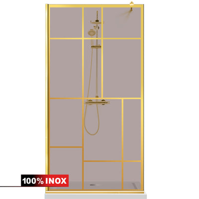 Shower Screens Walk-in, Shower Wall Gold, #Bronze #Bronze