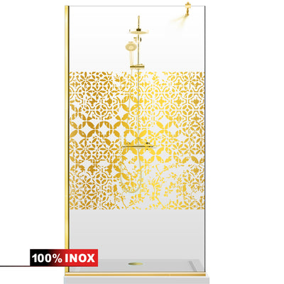 Shower Screens Walk-in, Shower Wall Gold, #Clear #Water-Clear