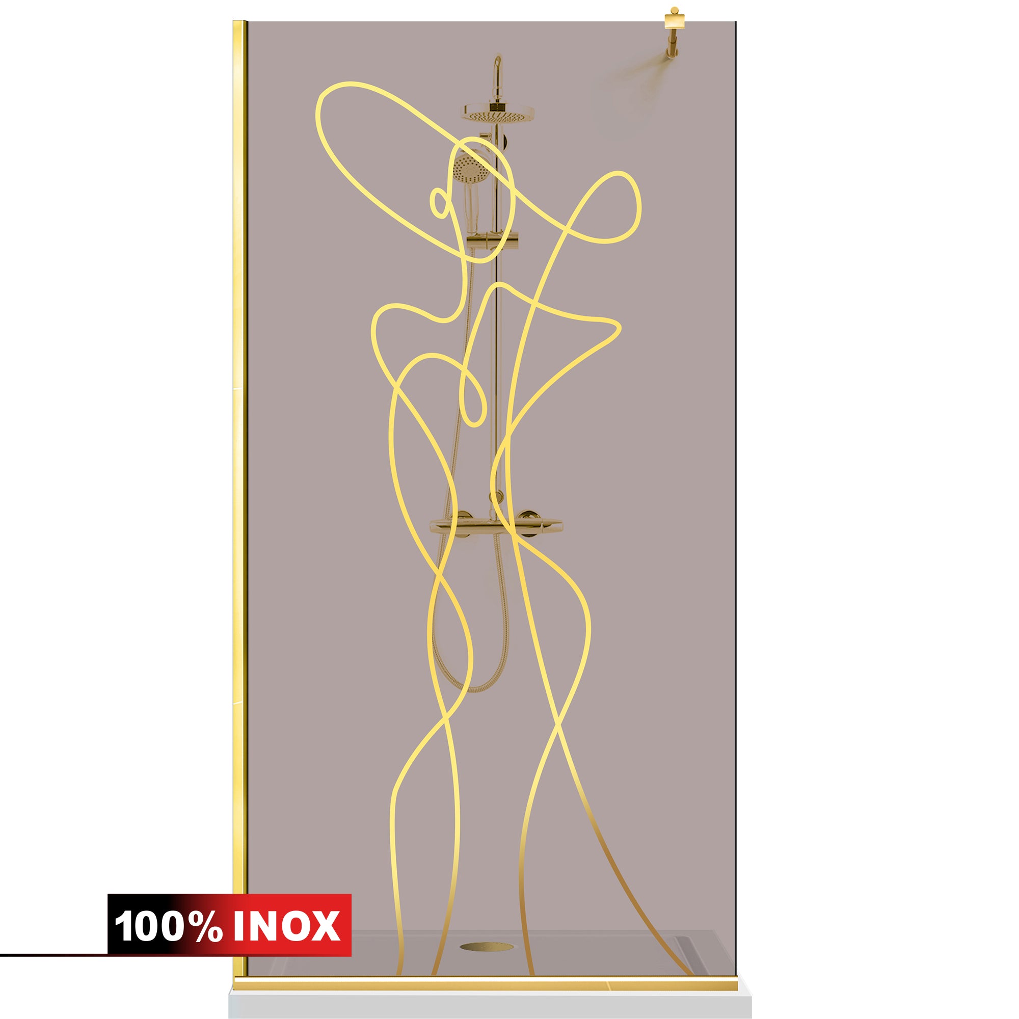 Shower Screens Walk-in, Shower Wall Gold, #Bronze #Bronze