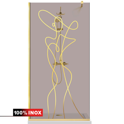 Shower Screens Walk-in, Shower Wall Gold, #Bronze #Bronze
