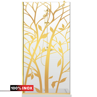 Shower Screens Walk-in, Shower Wall Gold, #Clear #Water-Clear