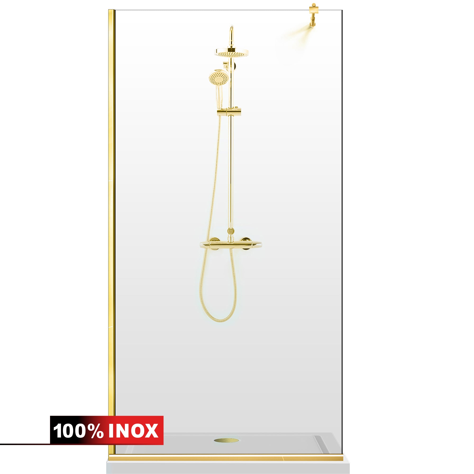 Shower Screens Walk-in, Shower Wall Gold, #Clear #Water-Clear
