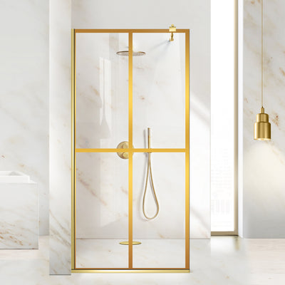 Shower Screens Walk-in, Shower Wall Gold, #Clear #Water-Clear