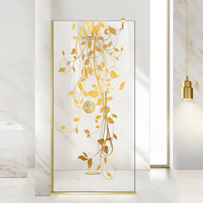 Shower Screens Walk-in, Shower Wall Gold, #Clear #Water-Clear