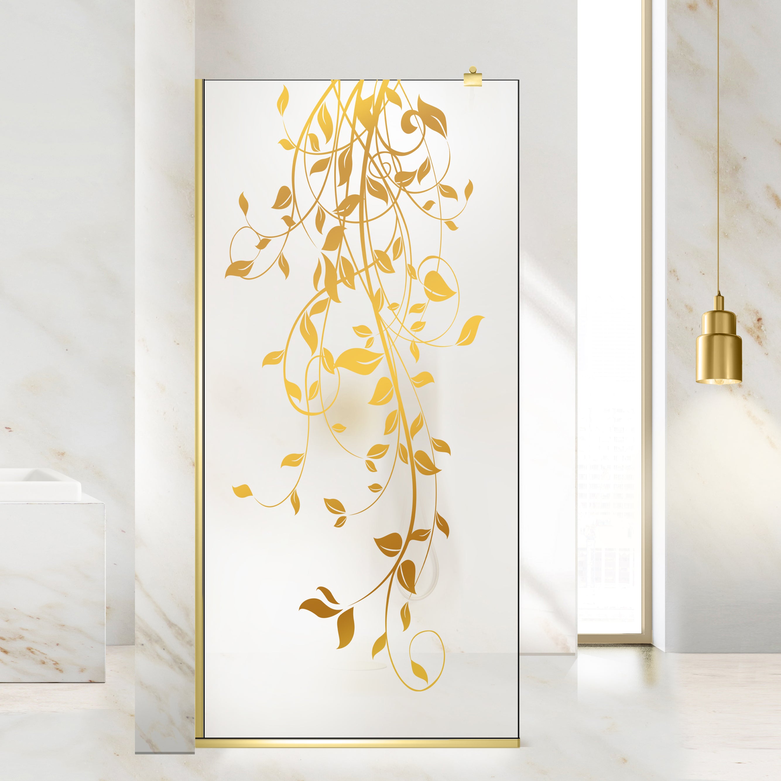 Shower Screens Walk-in, Shower Wall Gold, #Satiné #Matt