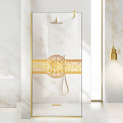 Shower Screens Walk-in, Shower Wall Gold, #Clear #Water-Clear