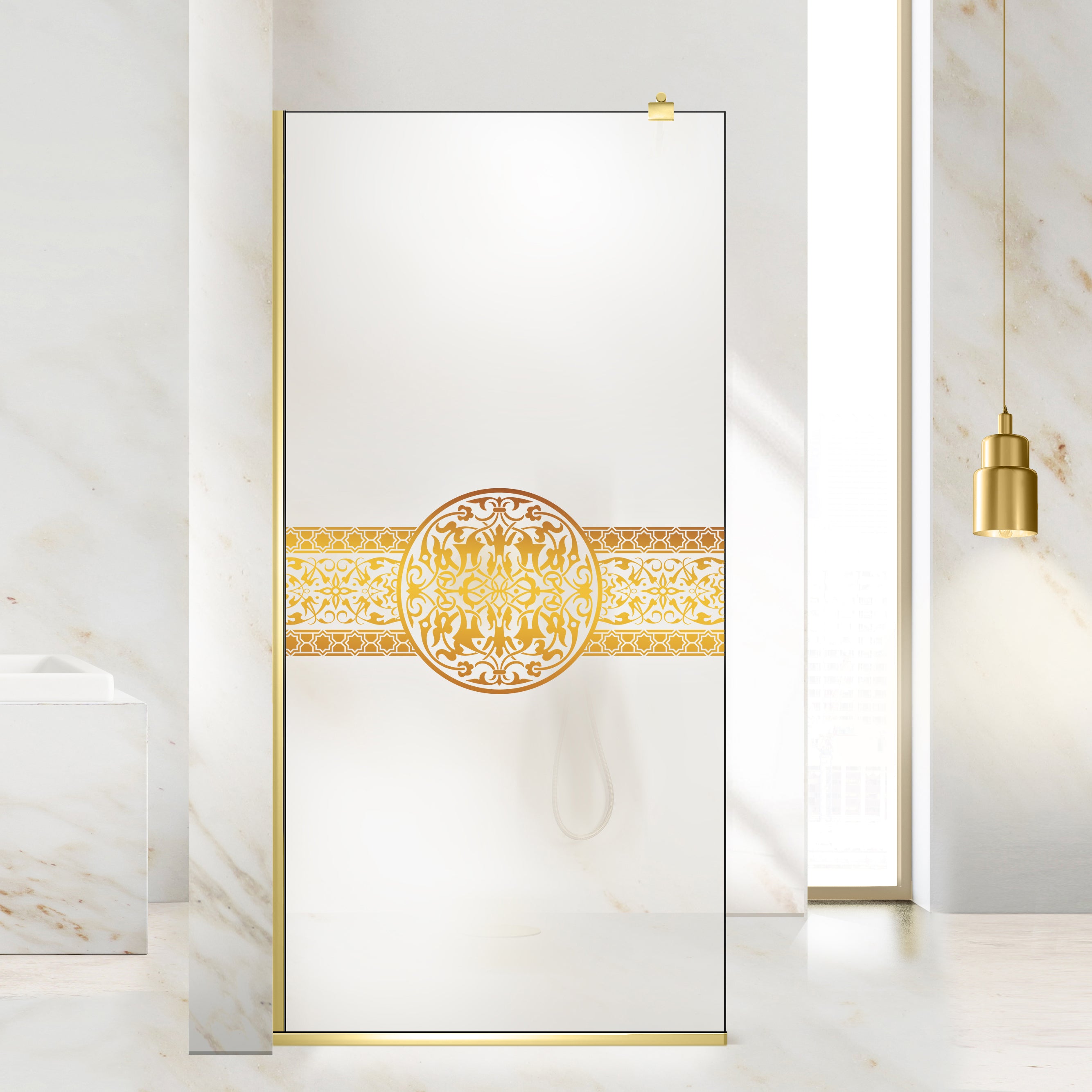 Shower Screens Walk-in, Shower Wall Gold, #Satiné #Matt