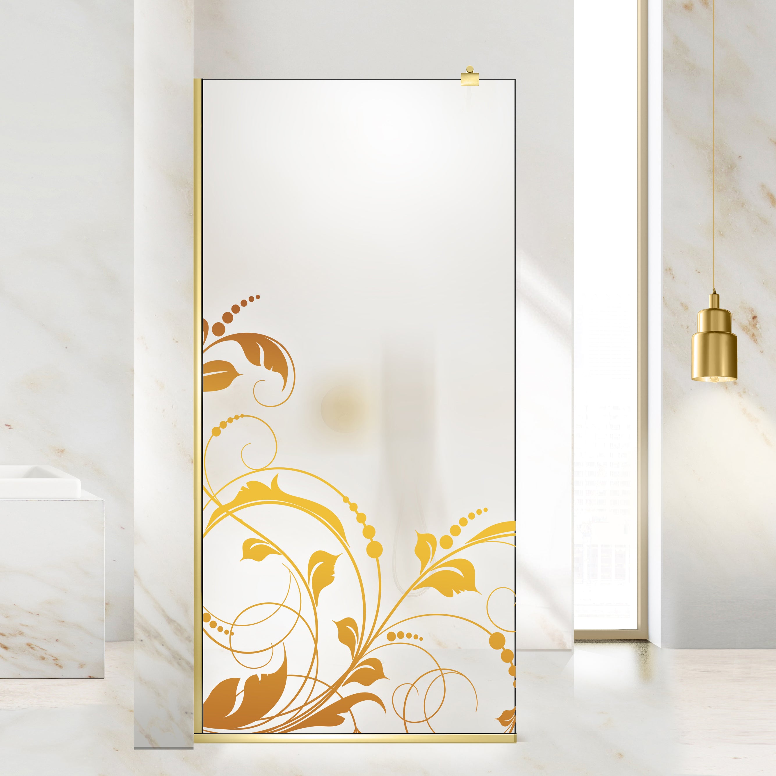 Shower Screens Walk-in, Shower Wall Gold, #Satiné #Matt
