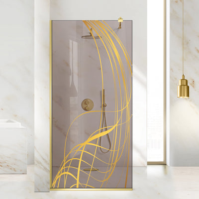 Shower Screens Walk-in, Shower Wall Gold, #Satiné #Matt