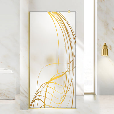Shower Screens Walk-in, Shower Wall Gold, #Satiné #Matt