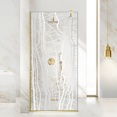 Shower Screens Walk-in, Shower Wall Gold, #Clear #Water-Clear