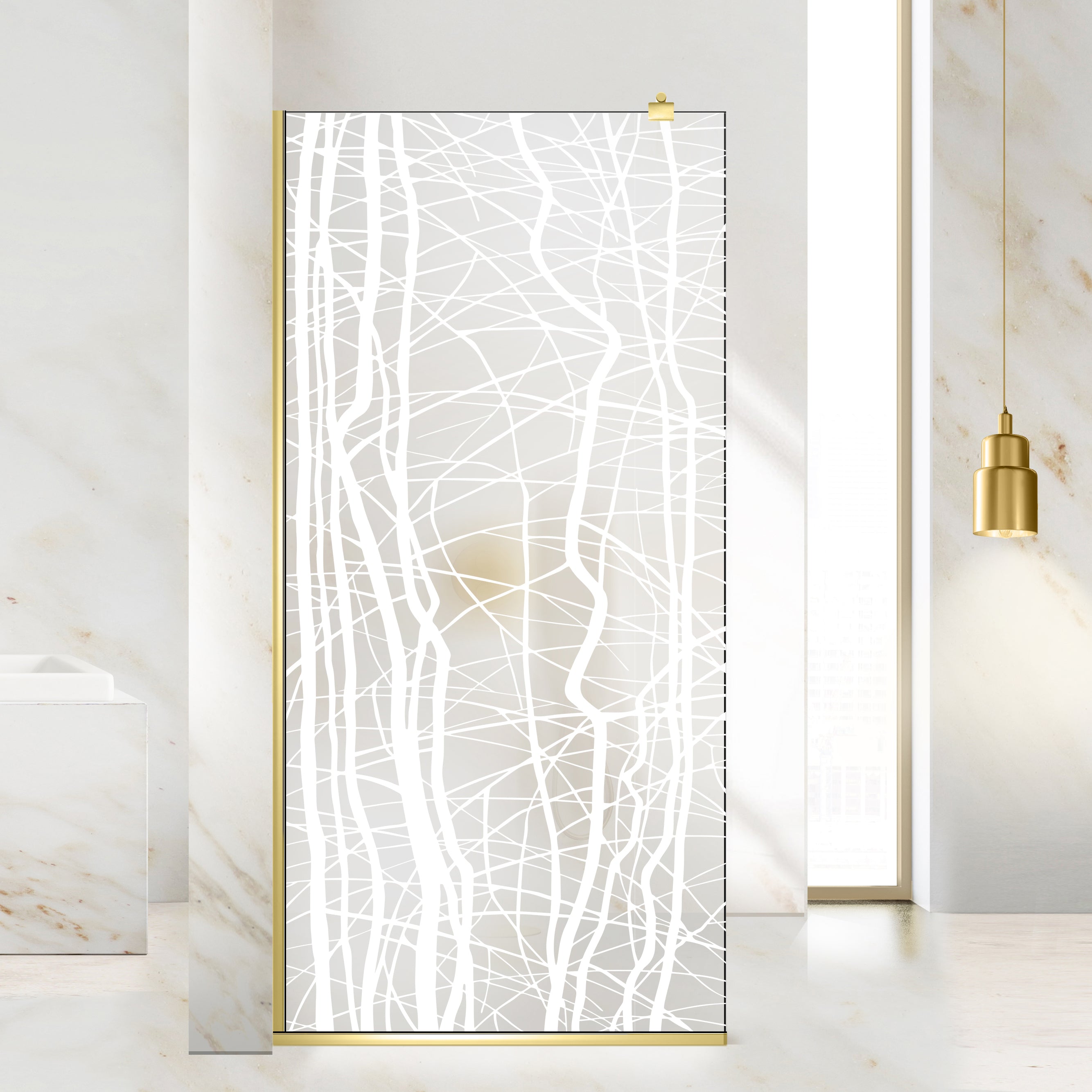 Shower Screens Walk-in, Shower Wall Gold, #Satiné #Matt