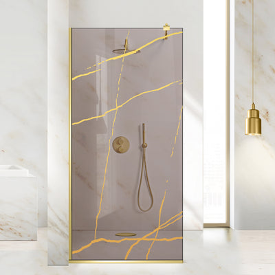 Shower Screens Walk-in, Shower Wall Gold, #Bronze #Bronze