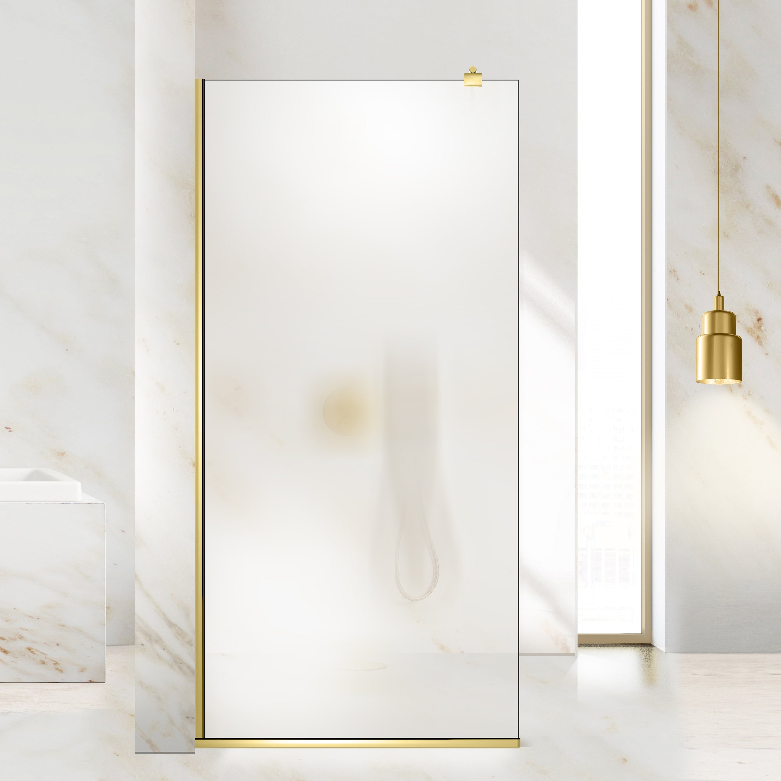 Shower Screens Walk-in, Shower Wall Gold, #Satiné #Matt