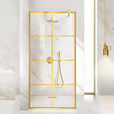 Shower Screens Walk-in, Shower Wall Gold, #Clear #Water-Clear