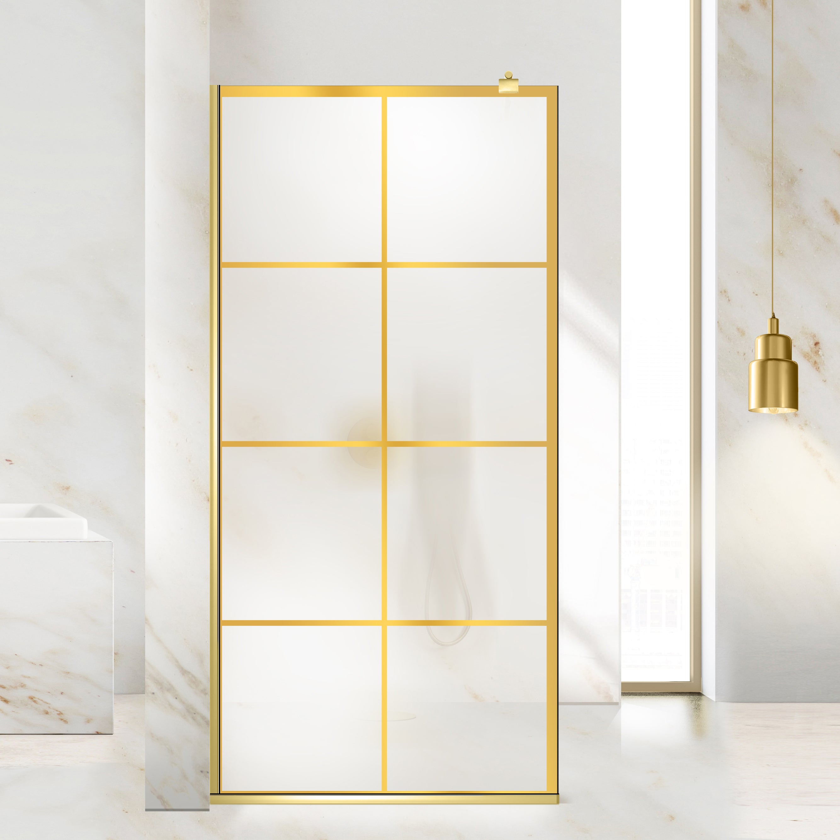 Shower Screens Walk-in, Shower Wall Gold, #Satiné #Matt