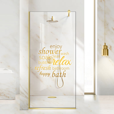 Shower Screens Walk-in, Shower Wall Gold, #Clear #Water-Clear